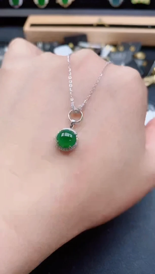 套链银S925镶嵌翡翠1