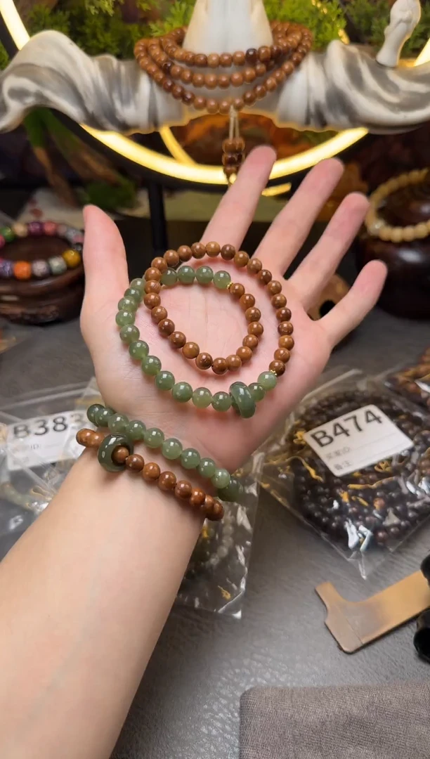 手串库克未镶嵌B483库克和田玉跑环双圈