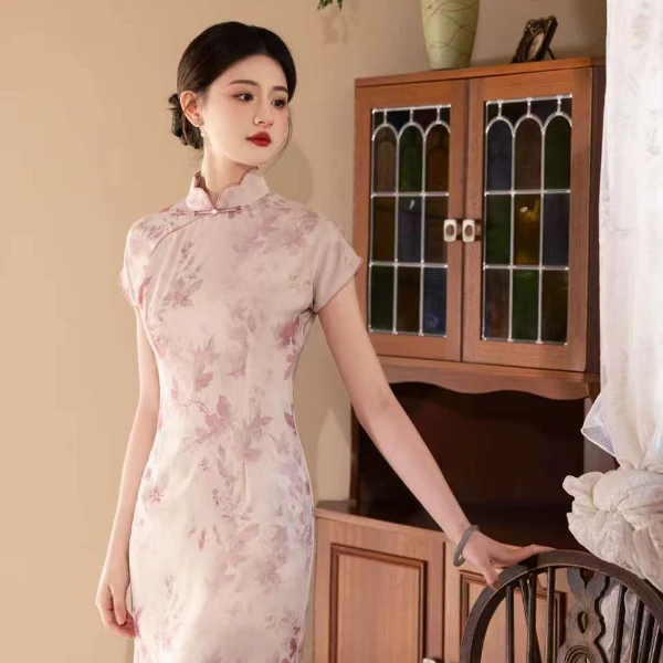 夏款【亭亭玉立】重工设计师款长款气质夏季复日常中国风显瘦旗袍