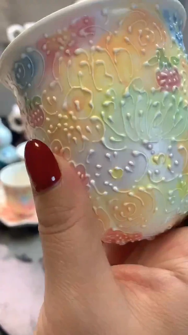 一味*手绘*繁花杯