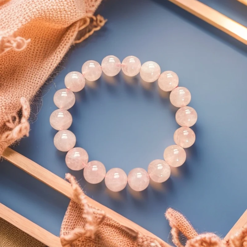 鑫甜珠宝  纯天然粉水晶手串