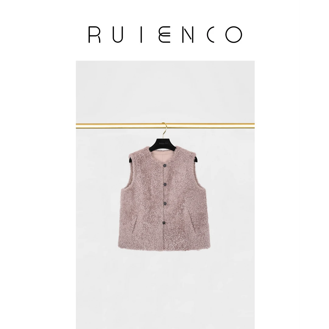 我是摩羯 lacon马甲 进口土耳其拉贡羊皮毛一体卷毛秋冬皮草外套