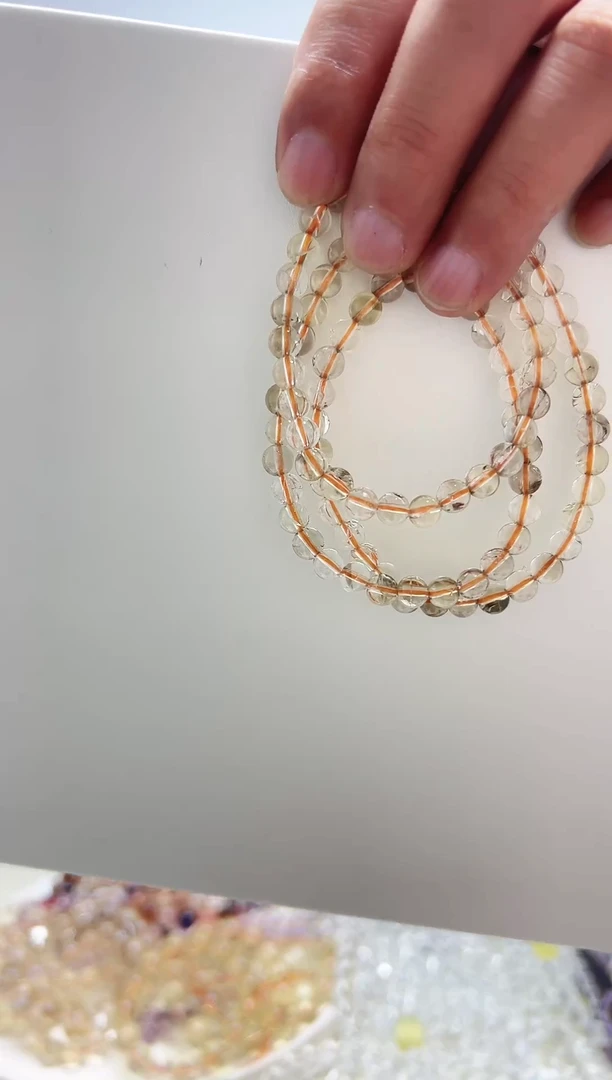 未镶嵌手链黄晶天然黄阿塞三圈