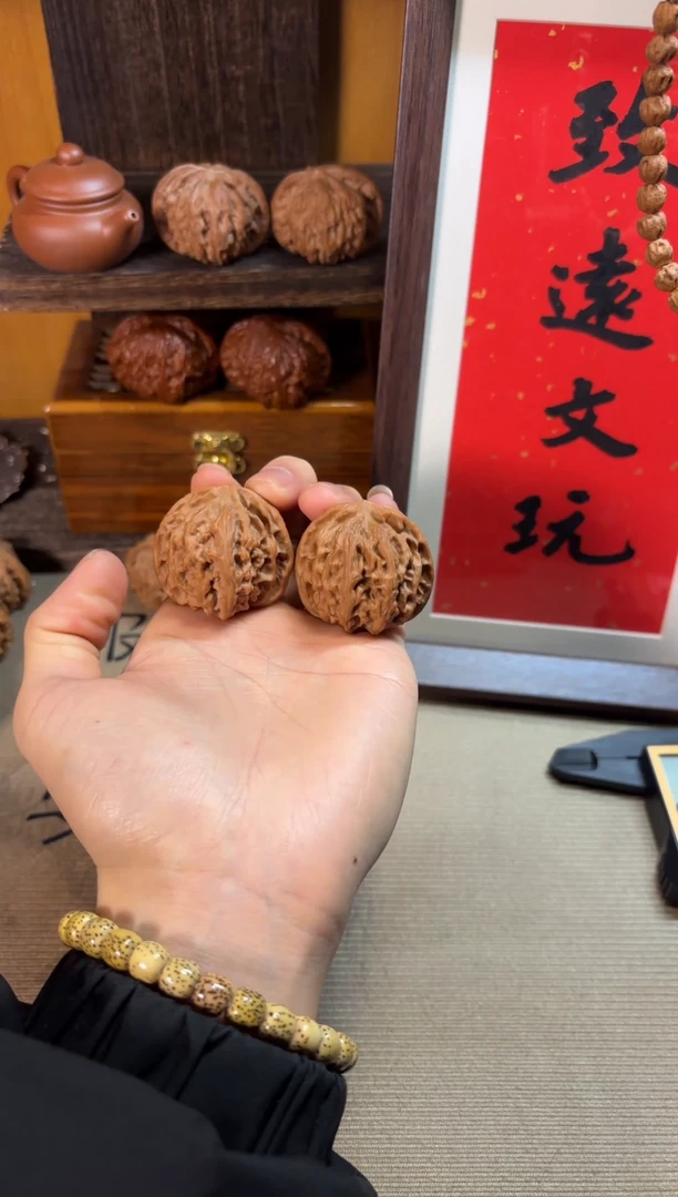 把件文玩核桃39尺全品苹果园