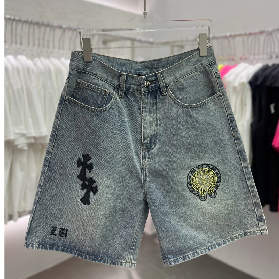 克某家拼皮洗水牛仔裤