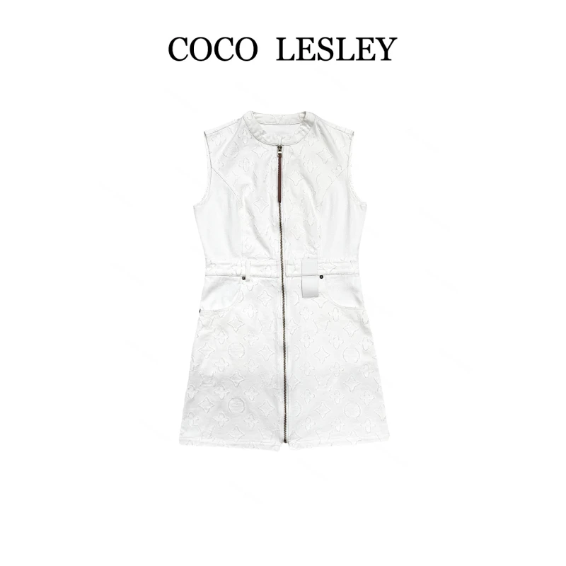 COCO LESLEY 夏季无袖纯色时尚街头百搭连衣裙7696