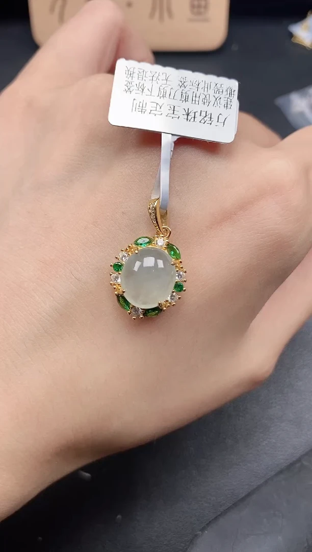 翡翠戒指银S925镶嵌51511