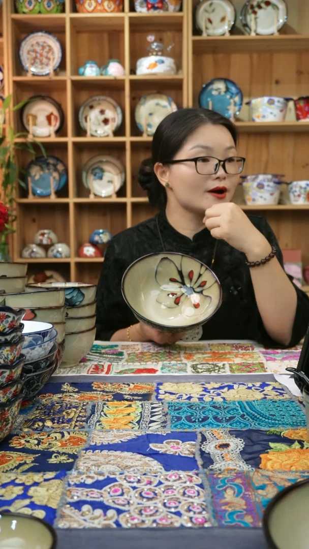 瓷片小可高温陶瓷餐具一组2只大碗