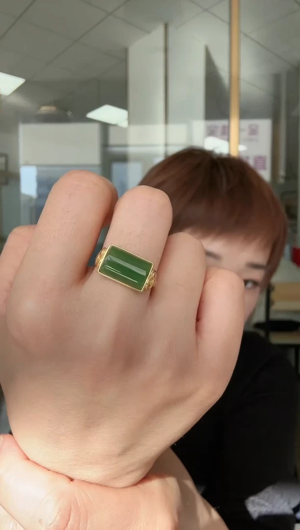 【闪购商品】和田玉戒指银S925镶嵌戒指