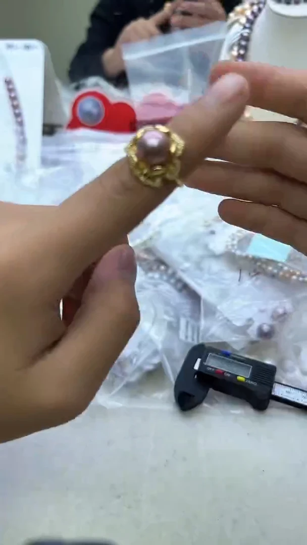 未镶嵌戒指淡水珍珠紫色系戒指