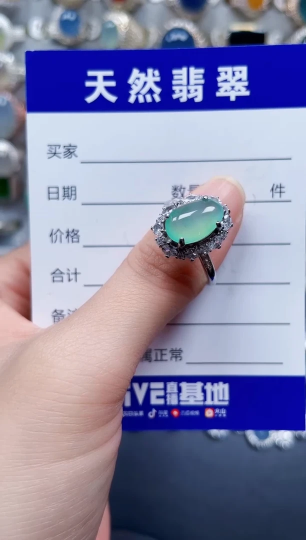 银S925镶嵌戒指翡翠101