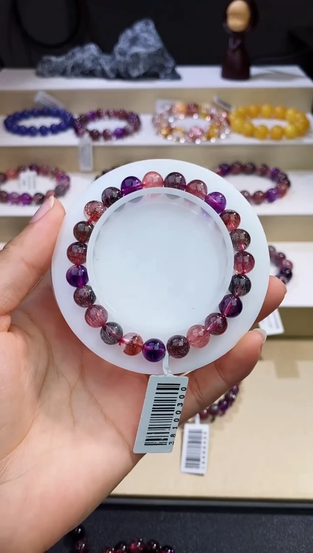 未镶嵌手串水晶黑加仑超七单圈8m+