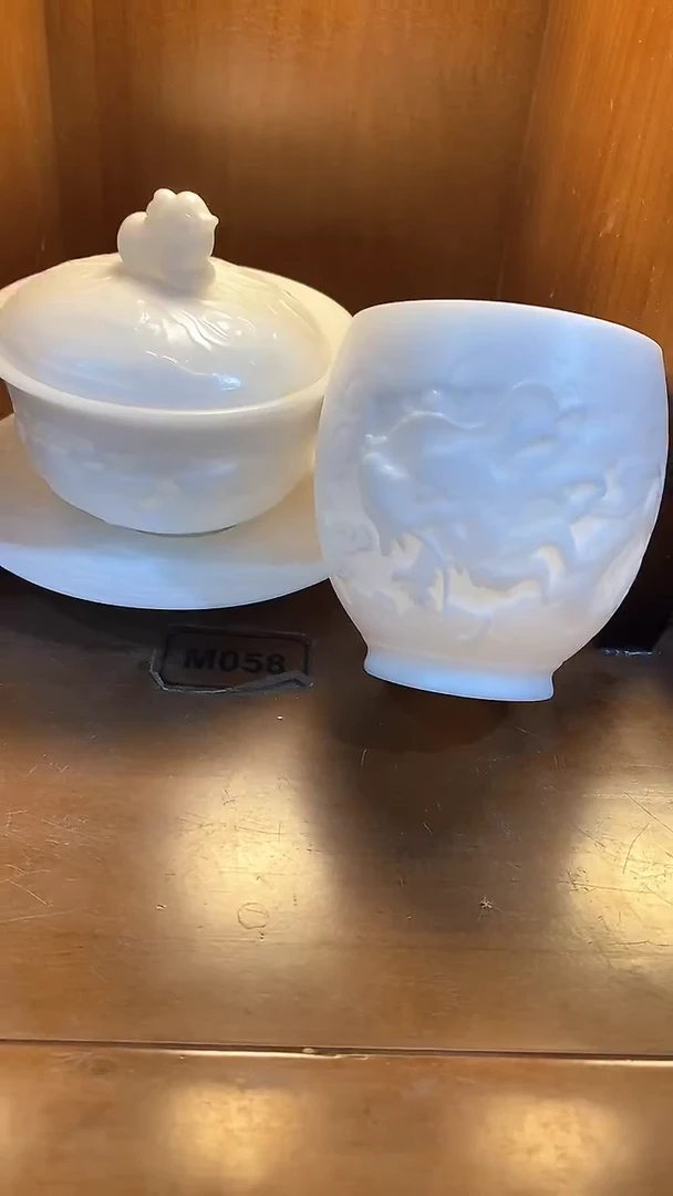 瓷片盖碗+1杯陶瓷茶具茶器