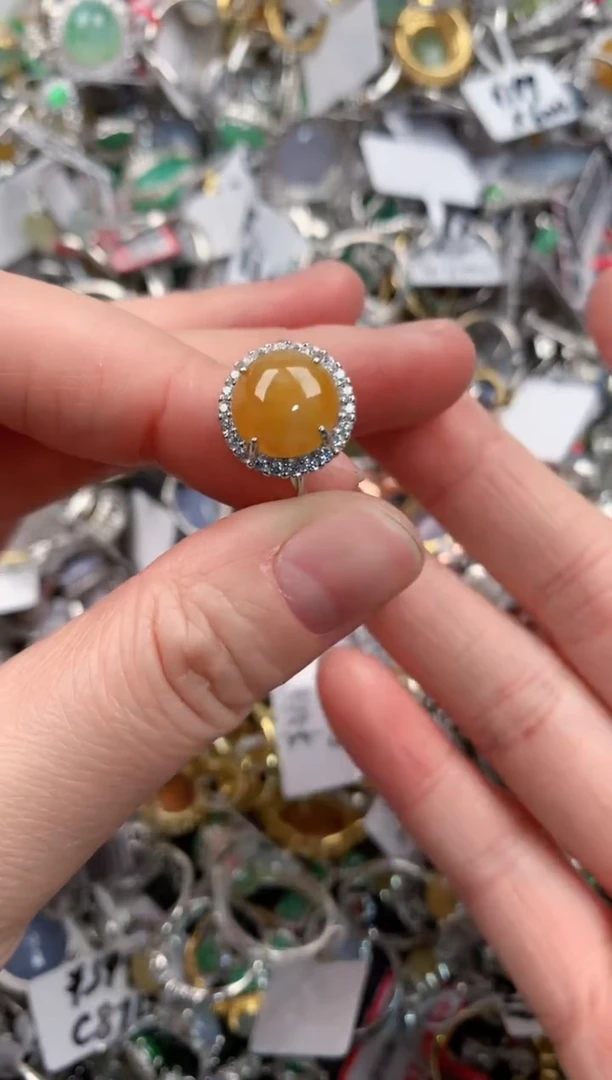 银S925镶嵌戒指翡翠777                4