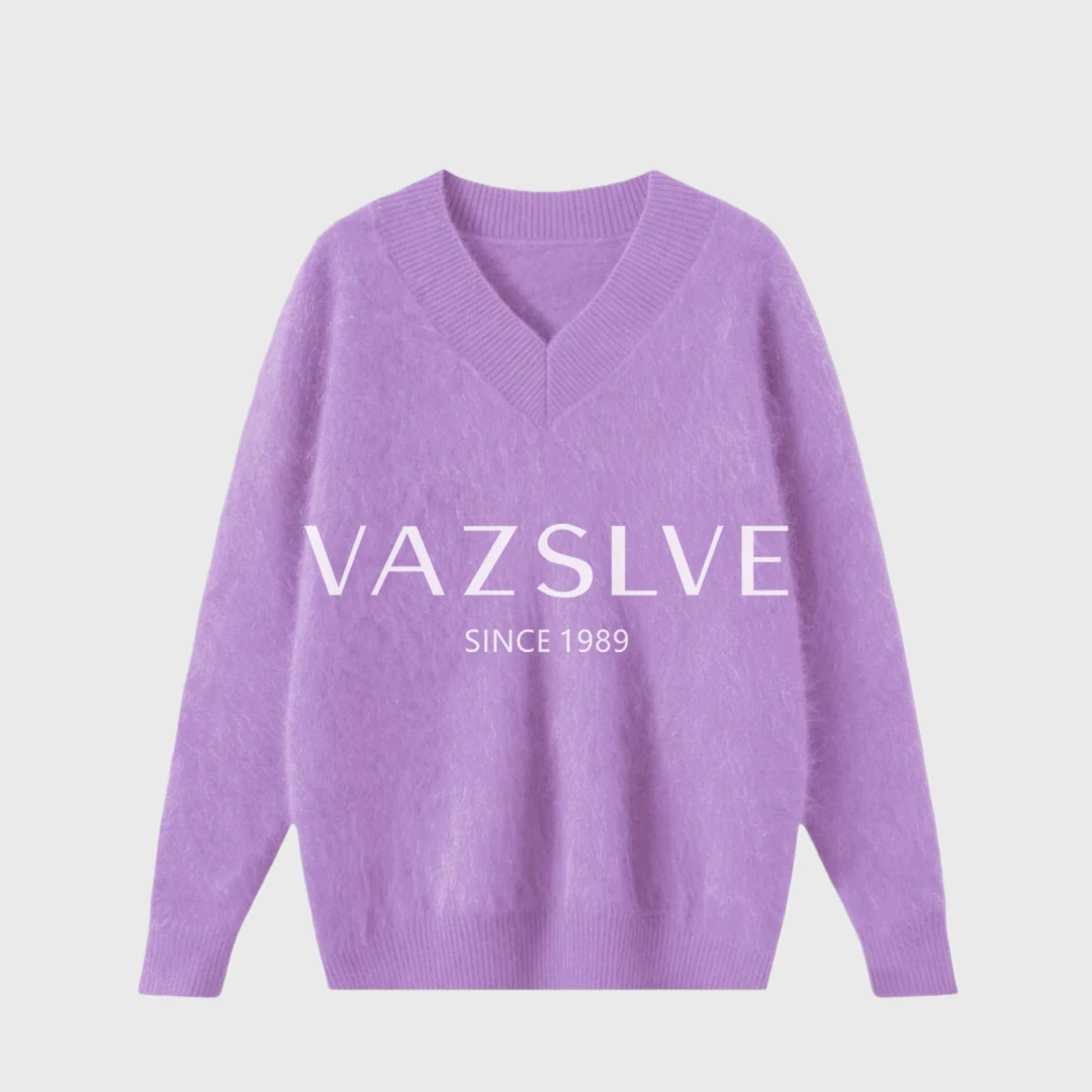 【VAZSLVE/全新奢品】捡漏"V领羊绒" 羊绒拉毛纯色休闲毛衣msl1296