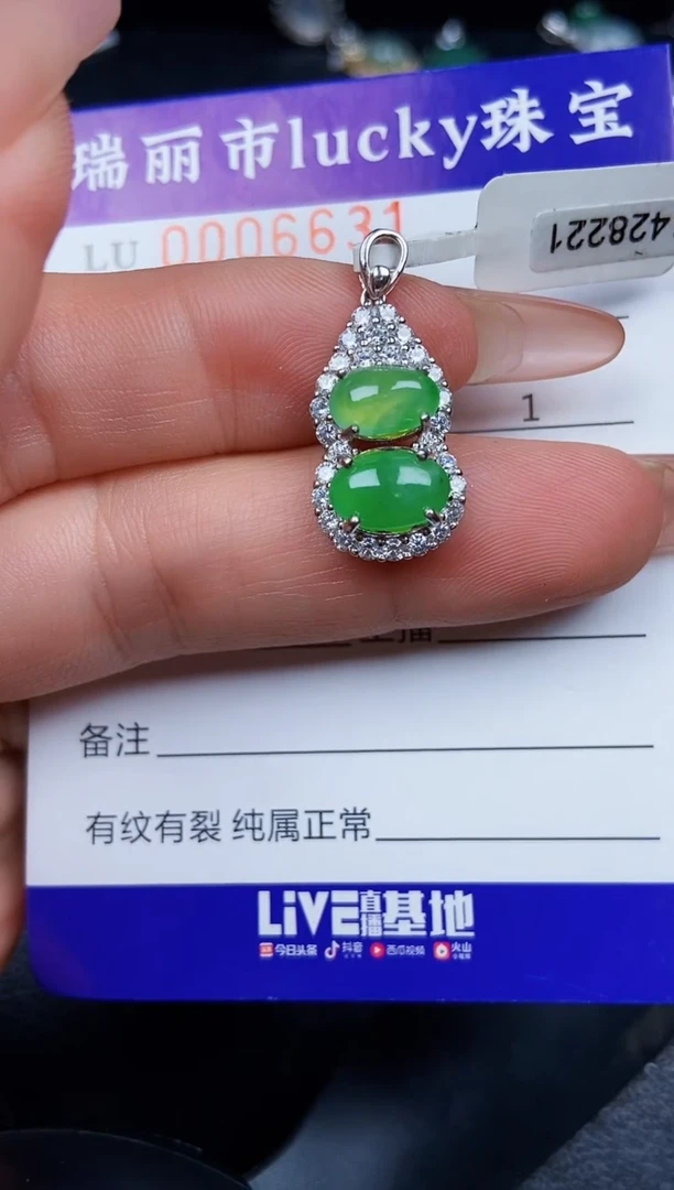 翡翠银S925镶嵌颈饰6631