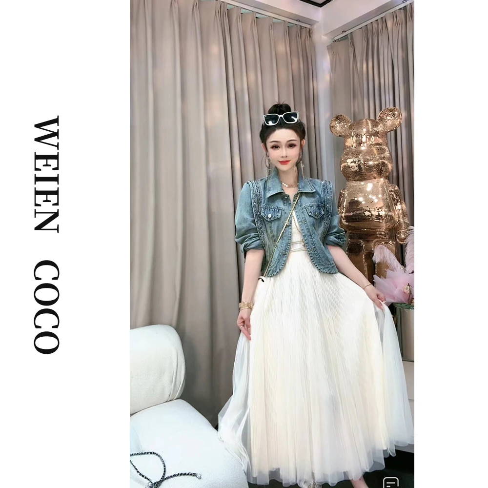 【薇恩COCO】长款百褶裙蓬蓬百褶裙高腰时尚百搭中长款网纱裙K0391