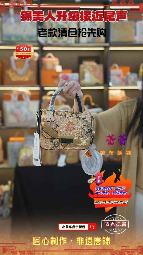 【闪购商品】织绣蕾蕾新中式唐锦非遗手拎豆腐74