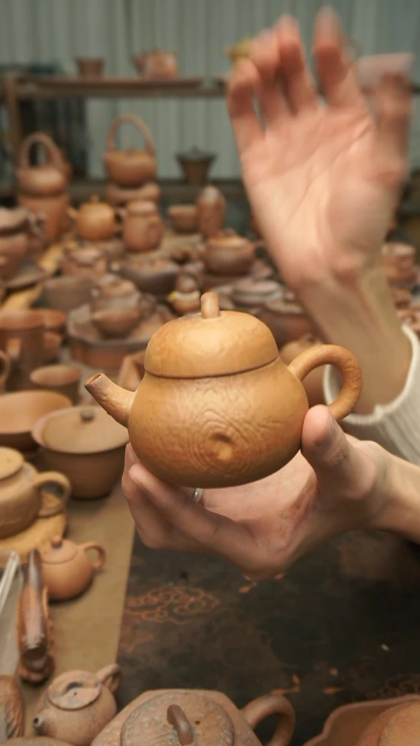 老岩泥原矿料  木纹小梨壶125ml