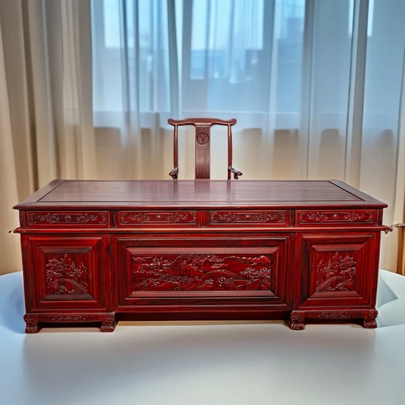 南美酸枝简约新中式书房办公桌椅大班台老板桌