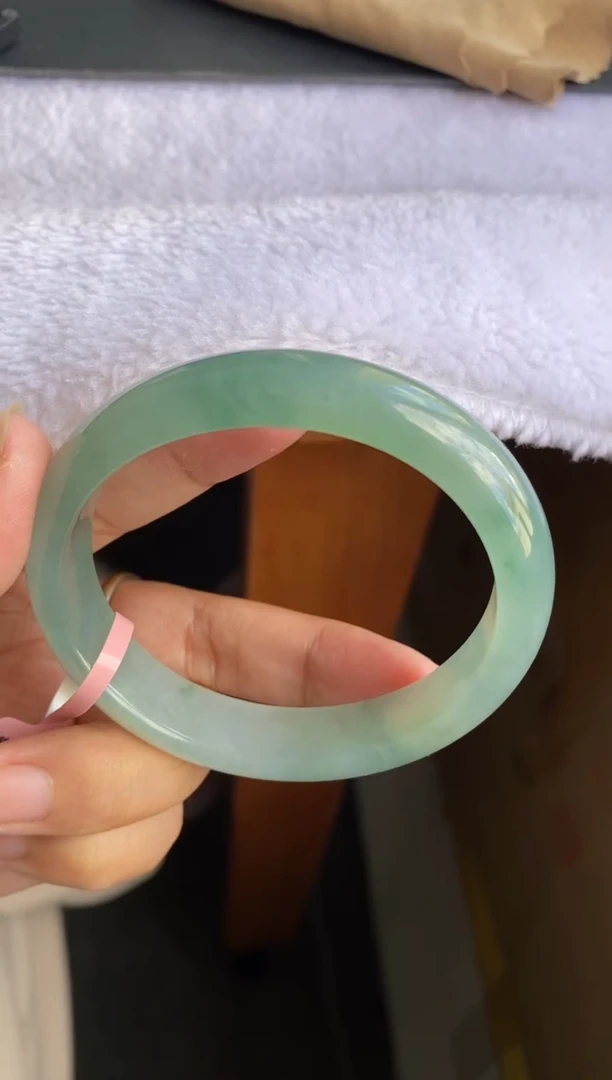 未镶嵌手镯翡翠（大高货必买）双眼皮冰透胶宝石碧绿贵妃15号