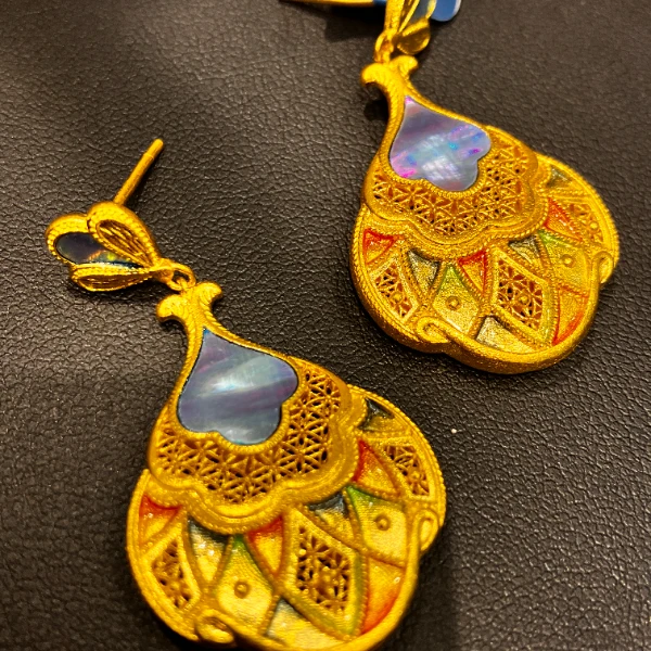 （2号货）放心黄金店 足金999耳环17.08克【货号65】