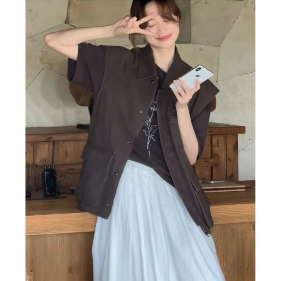 Dedicate献给原创女装/2025春季新品宽松日系百搭牛仔马甲
