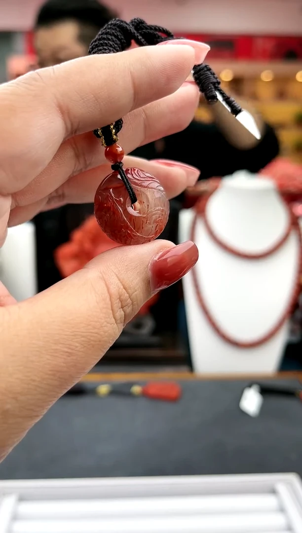 【闪购商品】南红玛瑙南红瓦西巧雕凤凰平安扣未镶嵌YJ008-16