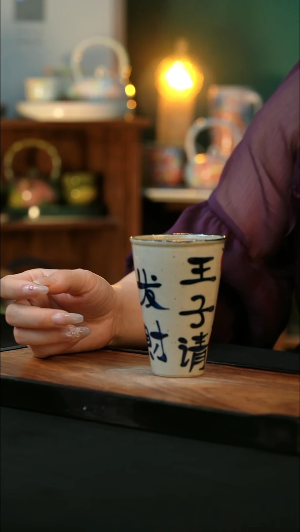 杯手绘心瓷陶瓷浮力