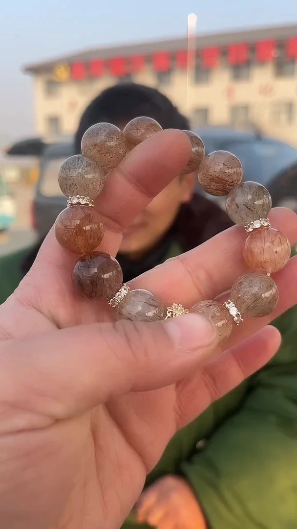 【闪购商品】水晶手链未镶嵌天然黑金超DIY手串多样性发一14mm