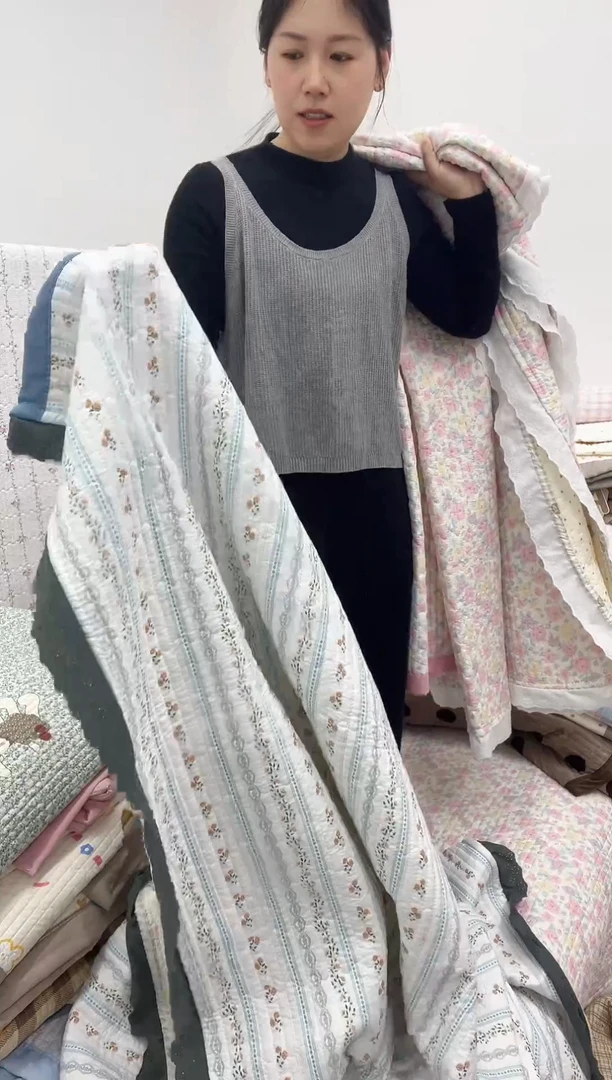 水洗棉蓝色物语花边200*230