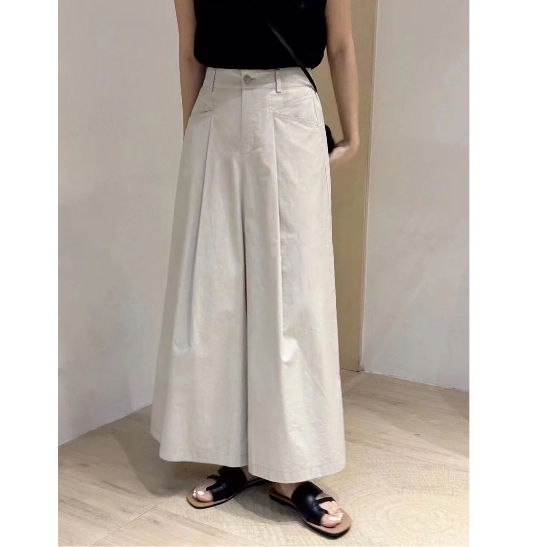 蓝莓家~春款九分水洗棉阔腿裤2192