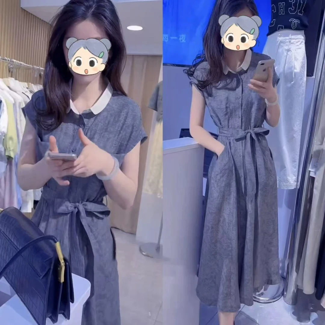 2025夏季新款时尚显瘦气质女士网红洋气连衣裙百搭款D9309