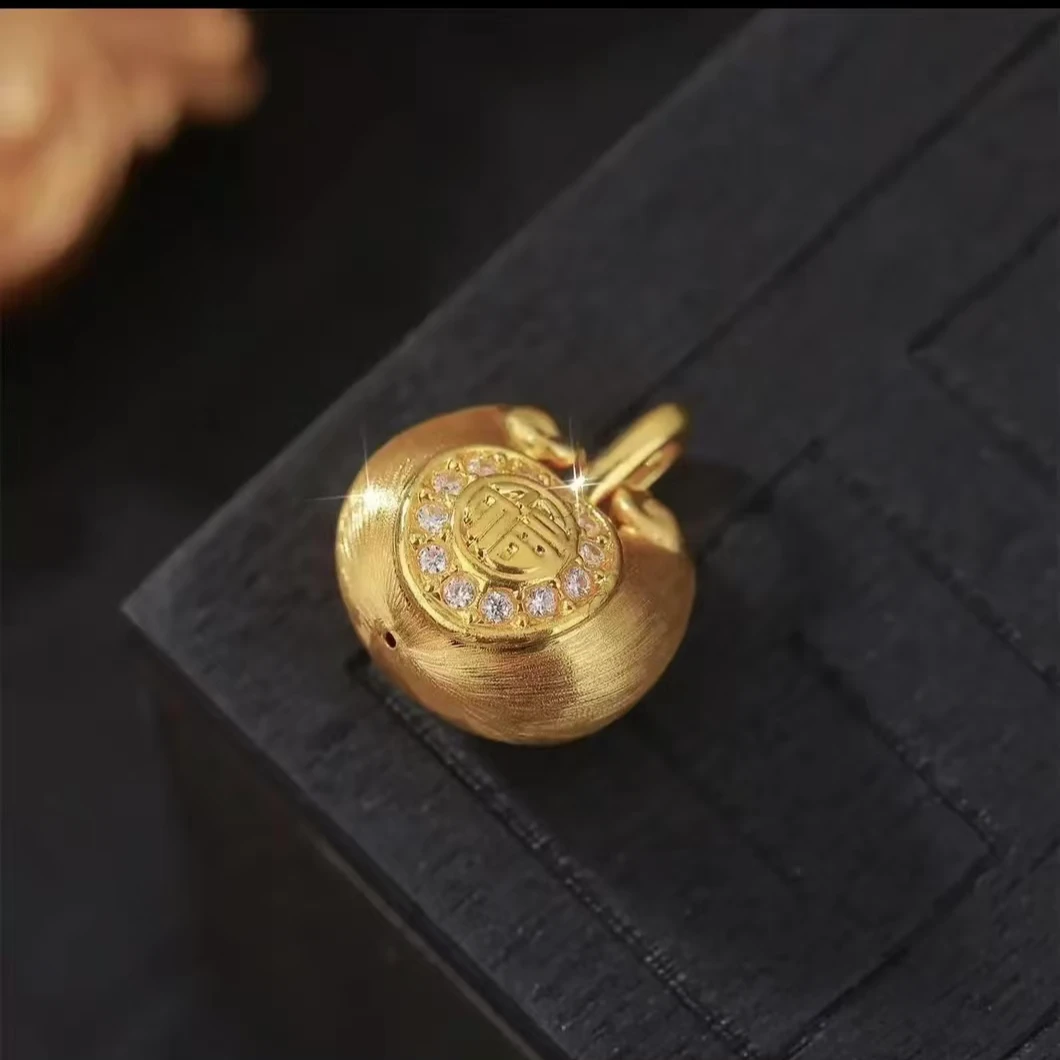 18k金Au750胖福吊坠#J104 （送银项链）