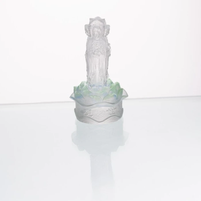 采莲东方美学会客厅【四面观音】极简轻奢新中式书置物架摆件