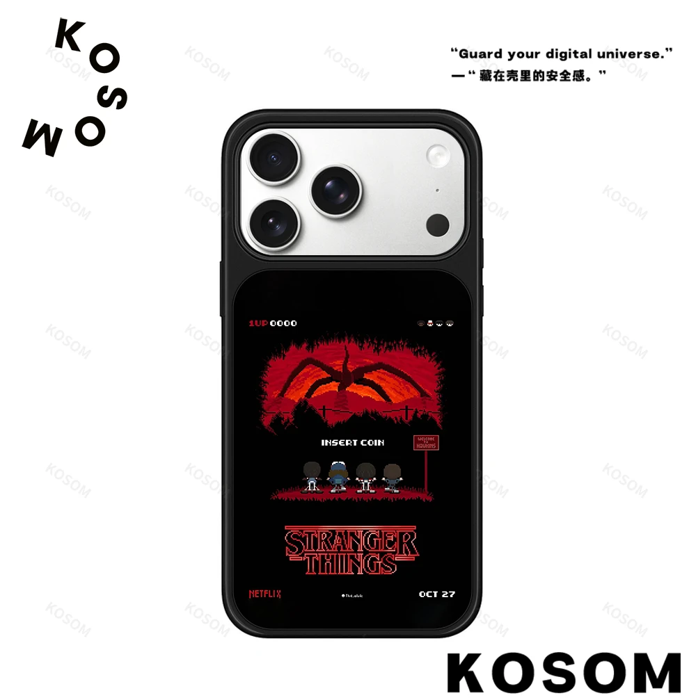 怪奇物语街机版磨砂磁吸黑边苹果16promax/15小众高级防摔17pro