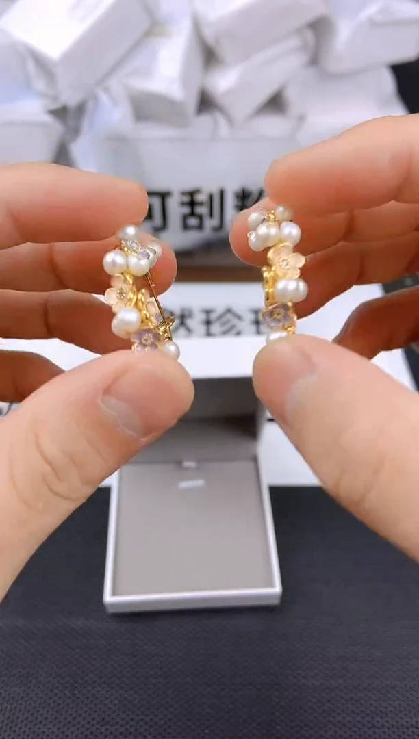 未镶嵌耳饰淡水珍珠ed1028