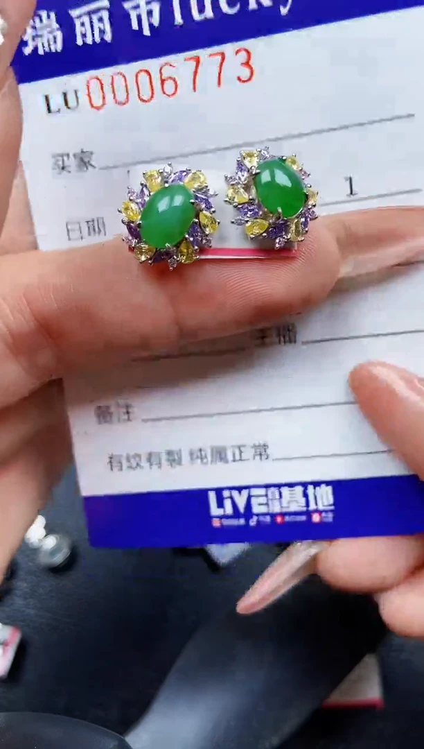 翡翠银S925镶嵌颈饰6773