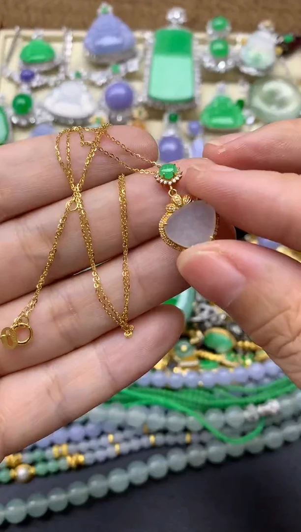 【闪购商品】翡翠颈饰18K金镶嵌476-中国好珍宝