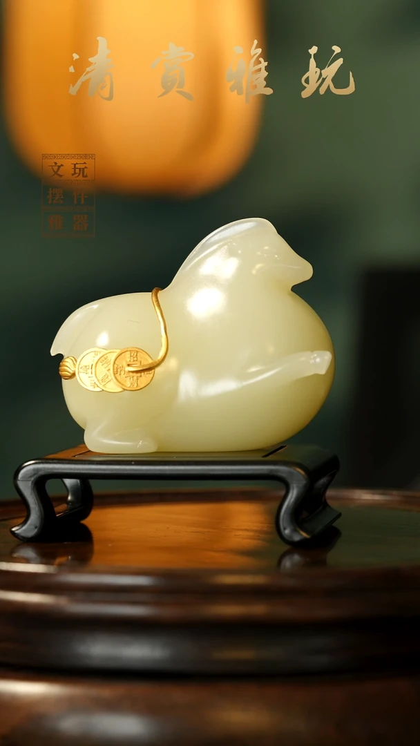 玉《马到成功》手把件摆件