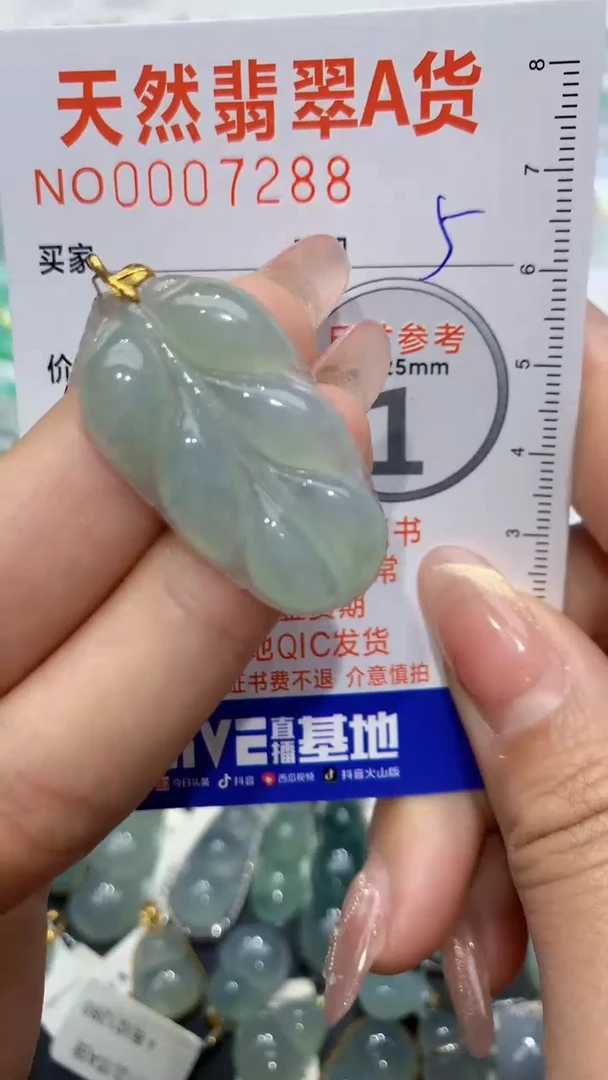 【闪购商品】翡翠颈饰18K金镶嵌天然缅甸A货翡翠5
