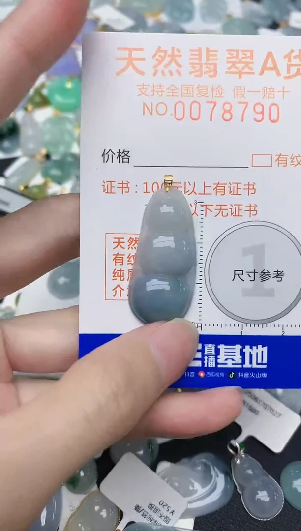 翡翠18K金镶嵌颈饰天然A货翡翠