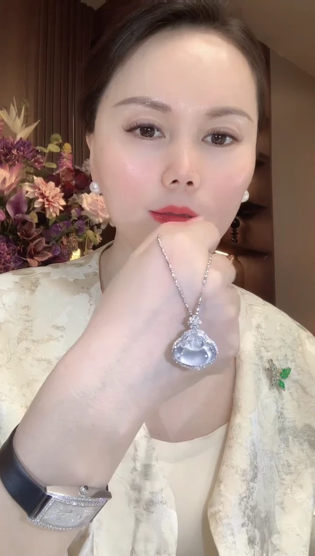 吊坠(不含链)18K金镶嵌翡翠A50