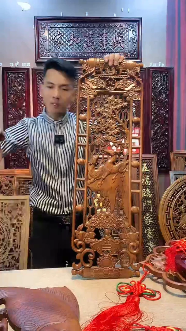 香樟木木雕款80*25四条屏