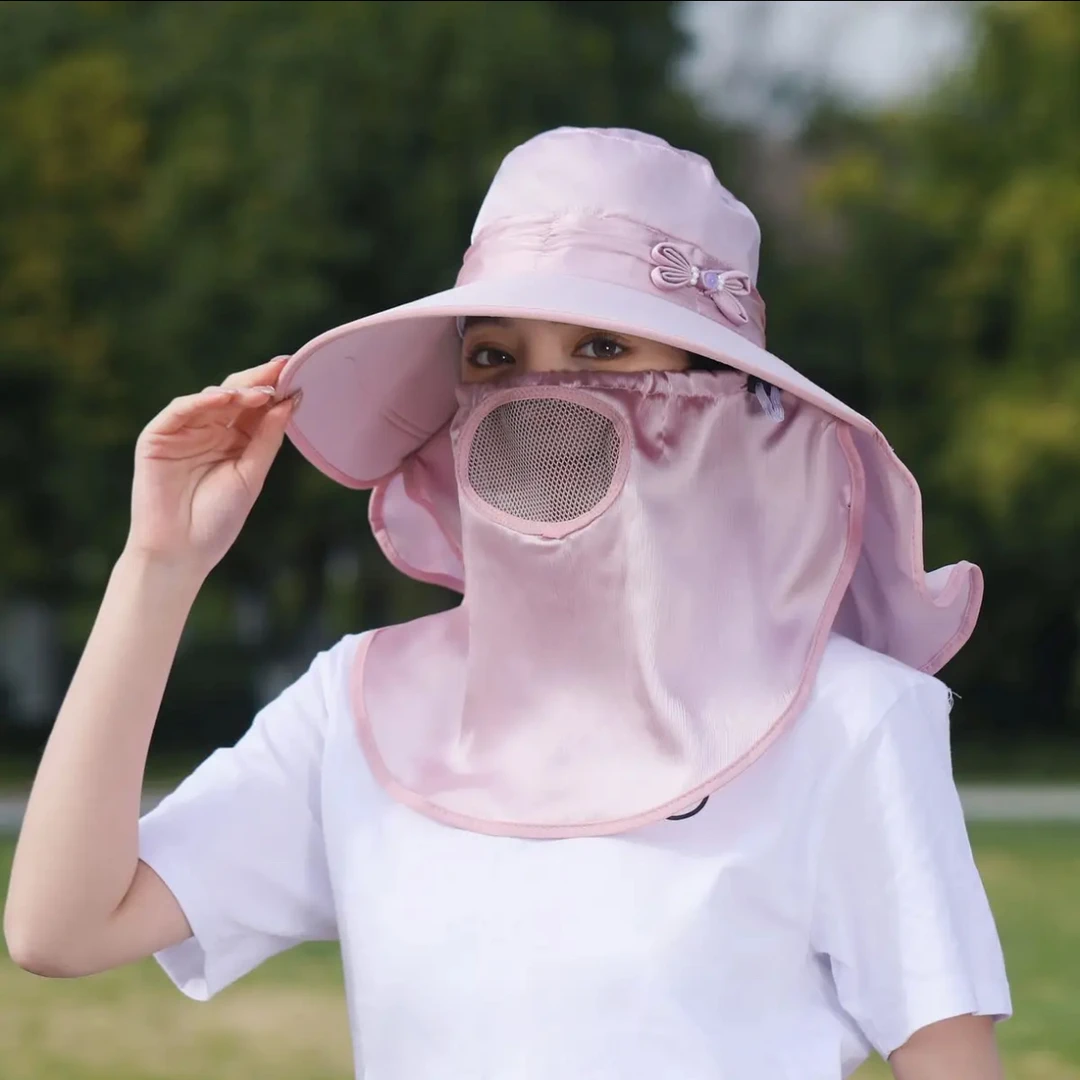 加大帽檐遮阳帽女夏季防晒遮脸采茶帽子透气薄款户外骑行太阳帽