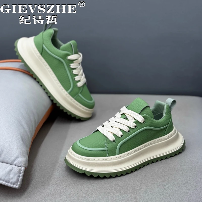 纪诗哲男鞋厚底轻便透气运动鞋子男款时尚轻奢休闲鞋潮流个性板鞋