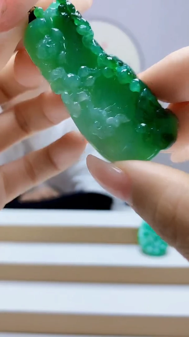 未镶嵌定制翡翠渔**-4898ty-毛货挂件