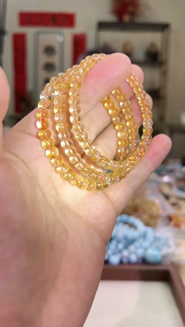 黄晶手链未镶嵌黄水老型直切（多样性发一）