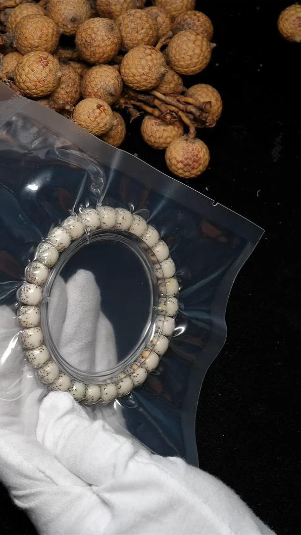 手串星月菩提8.5骨瓷白星点-S10-2