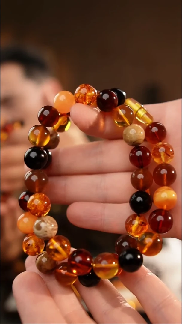 琥珀颈饰未镶嵌12+多宝项链
